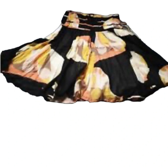 French Connection multi color Abstract print cotton Flare  skirt size 6 - Picture 10 of 11